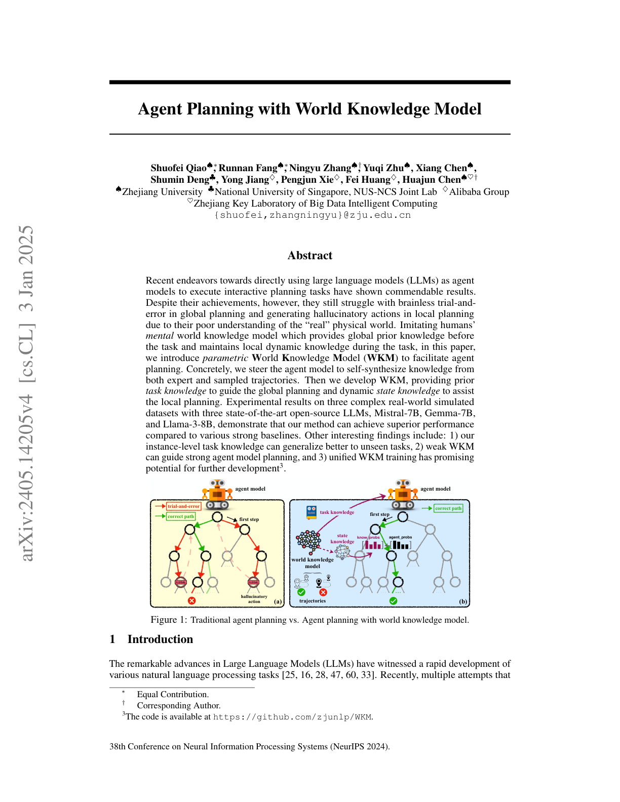 Agent Planning with World Knowledge Model