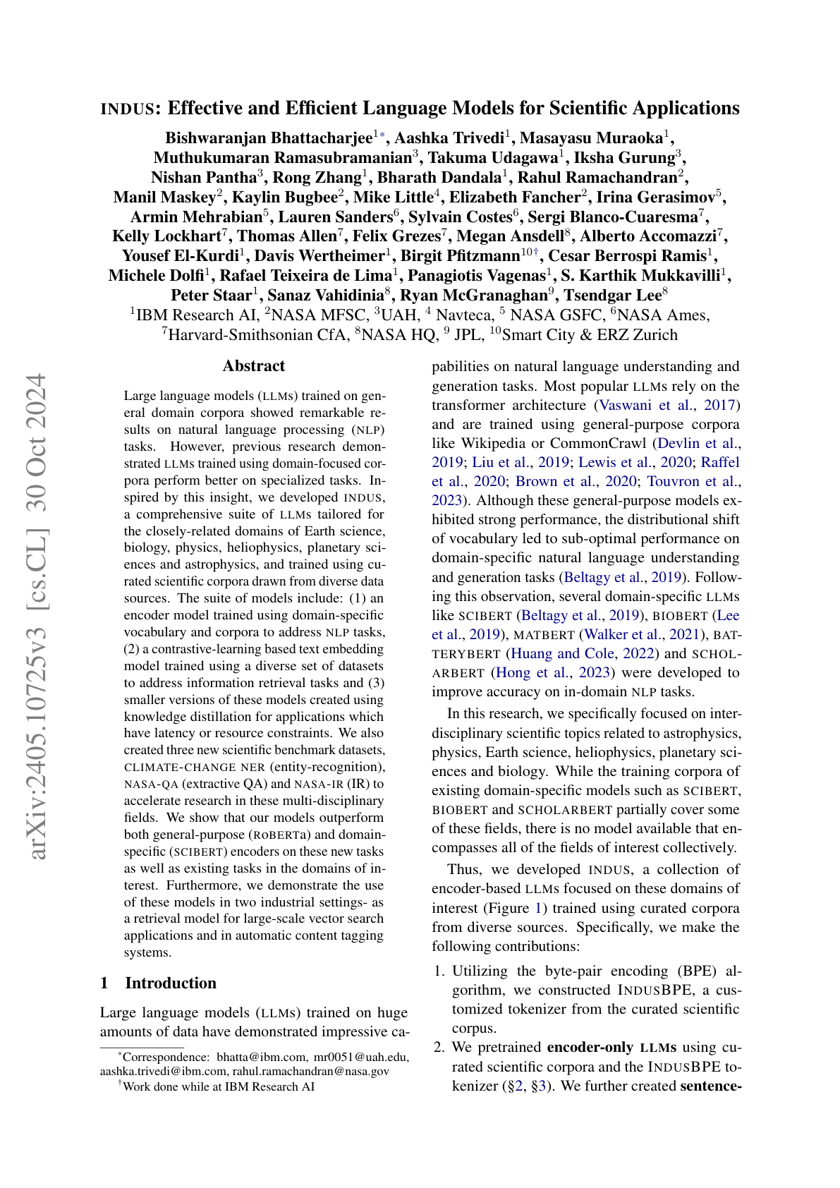 Scientific Applications of LLMs