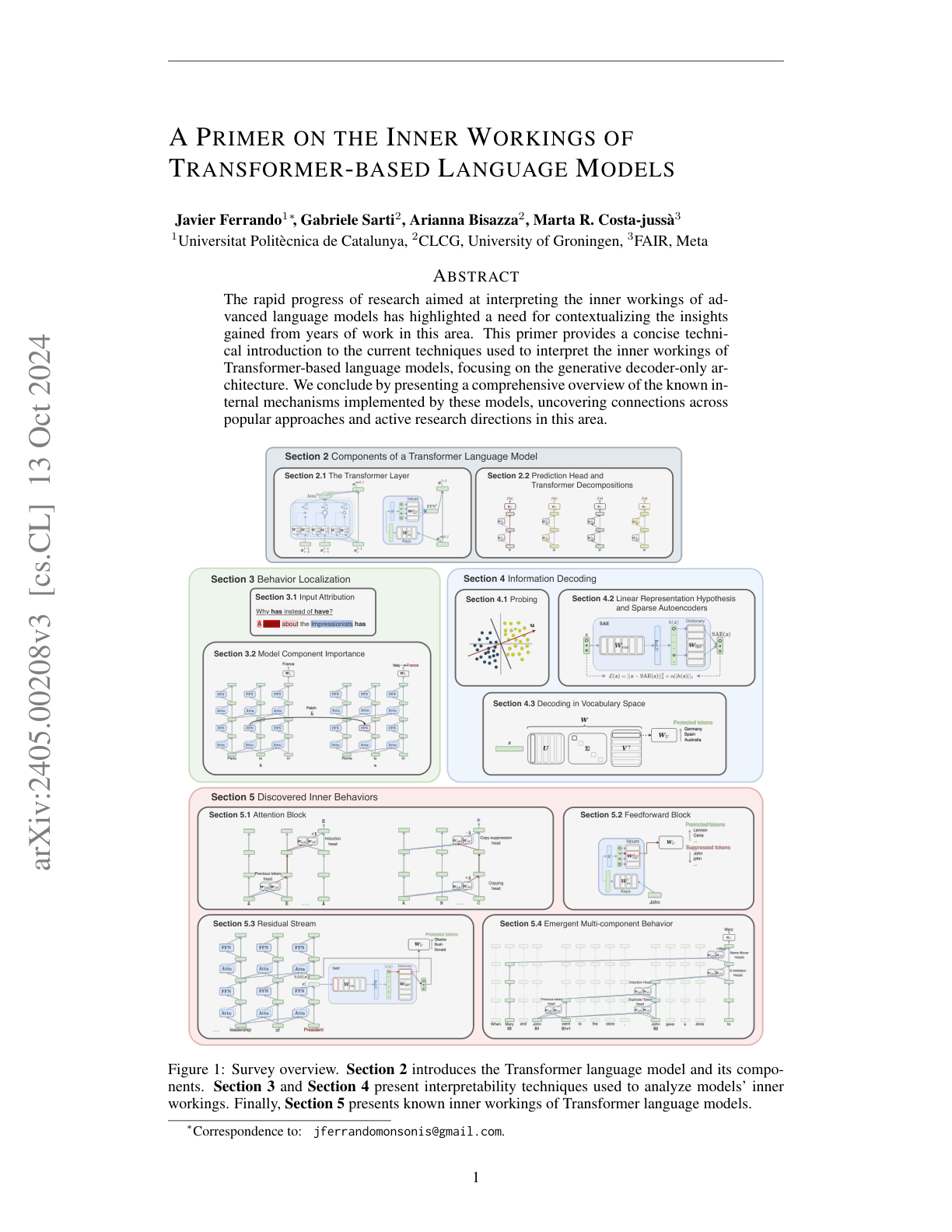 Inner Workings of Transformer Language Models