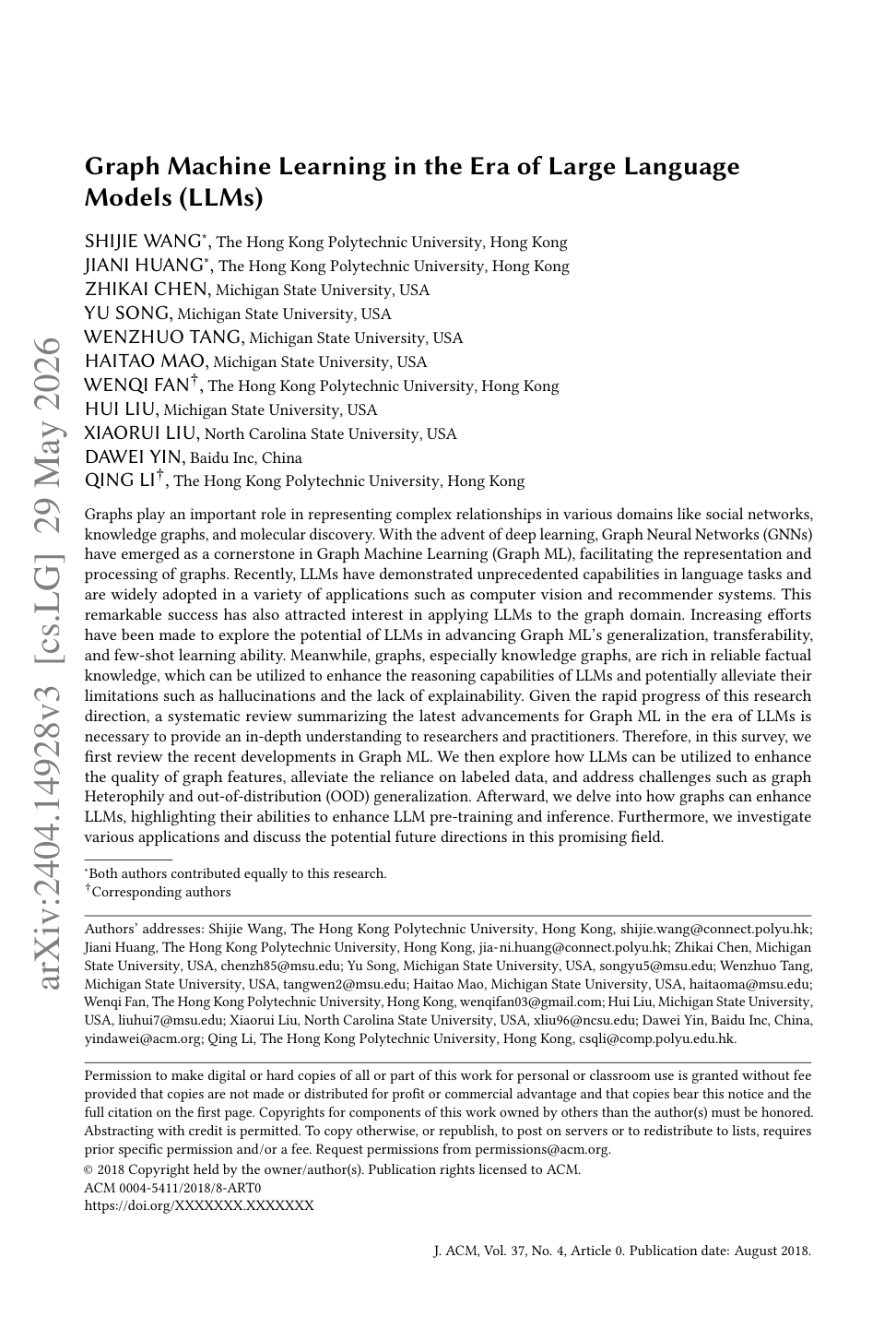 Graph Machine Learning in the Era of LLMs