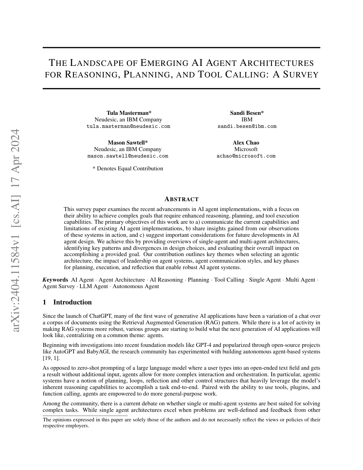Emerging AI Agent Architectures