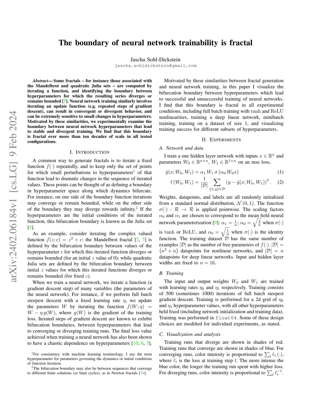 The Boundary of Neural Network Trainability is Fractal