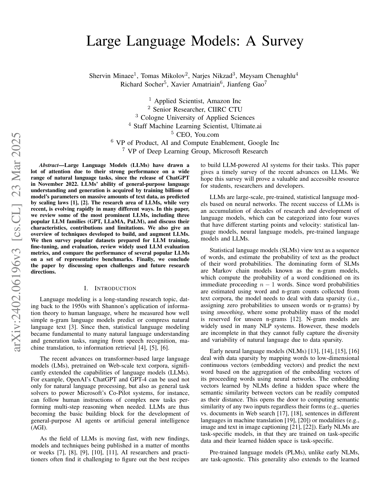 Survey of LLMs