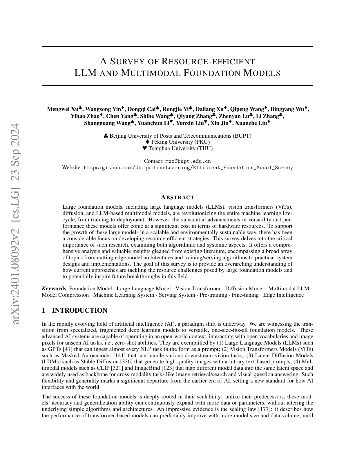 Resource-efficient LLMs & Multimodal Foundation Models