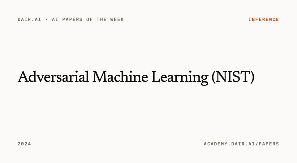Adversarial Machine Learning (NIST)