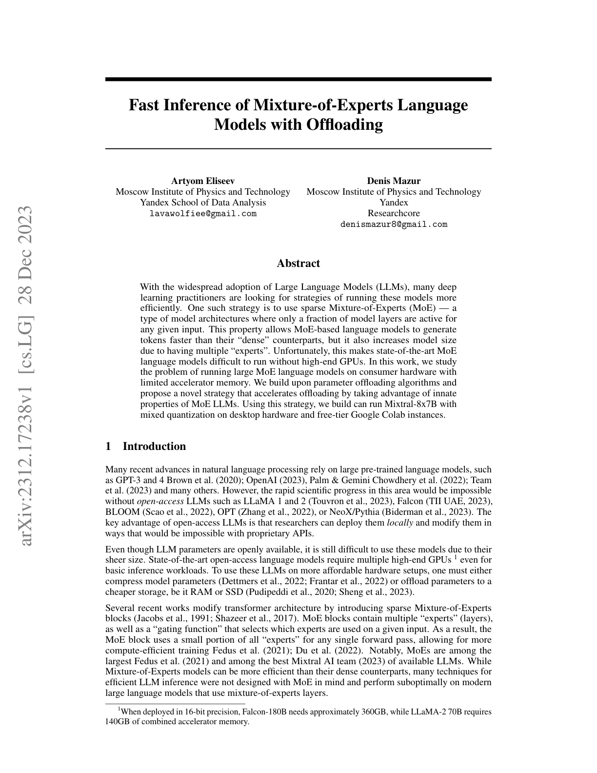 Fast Inference of Mixture-of-Experts