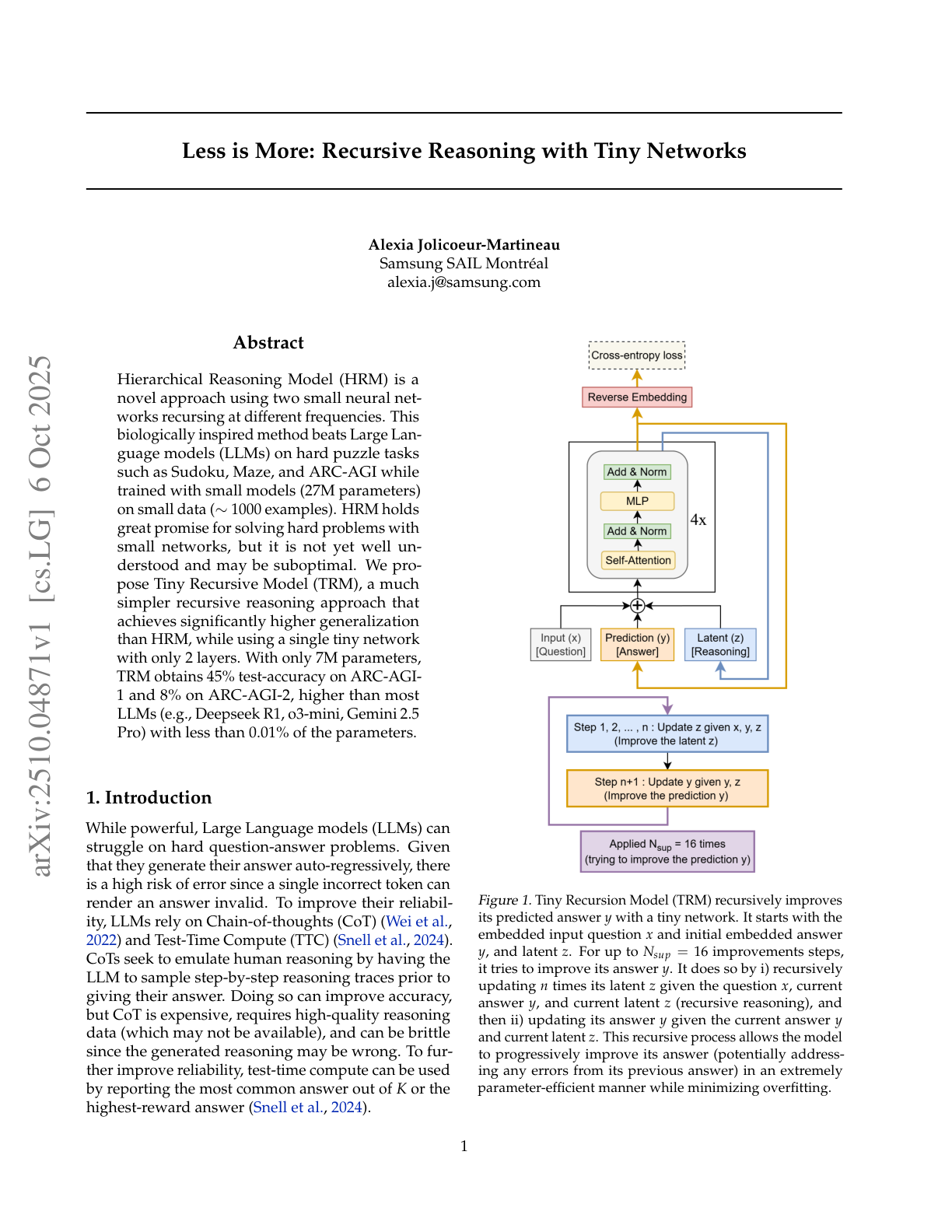 Tiny Recursive Model