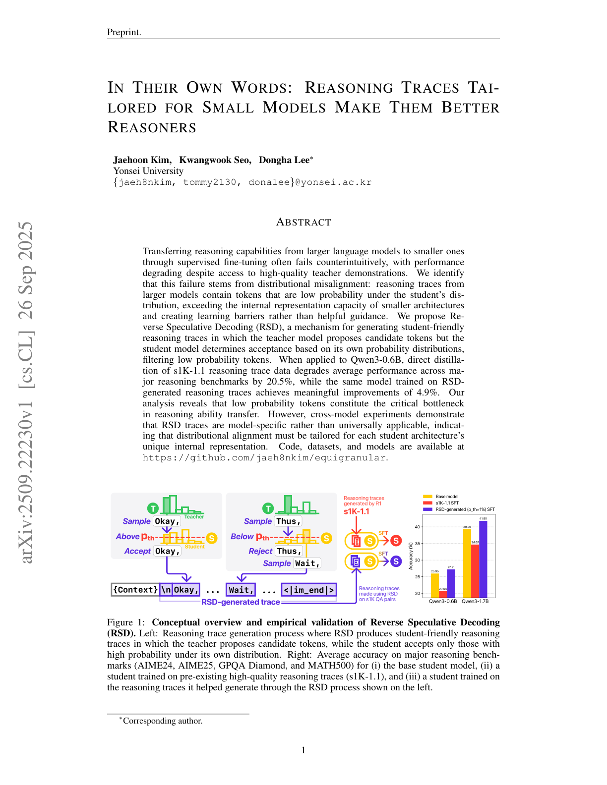Reasoning Traces Tailored for Small Models