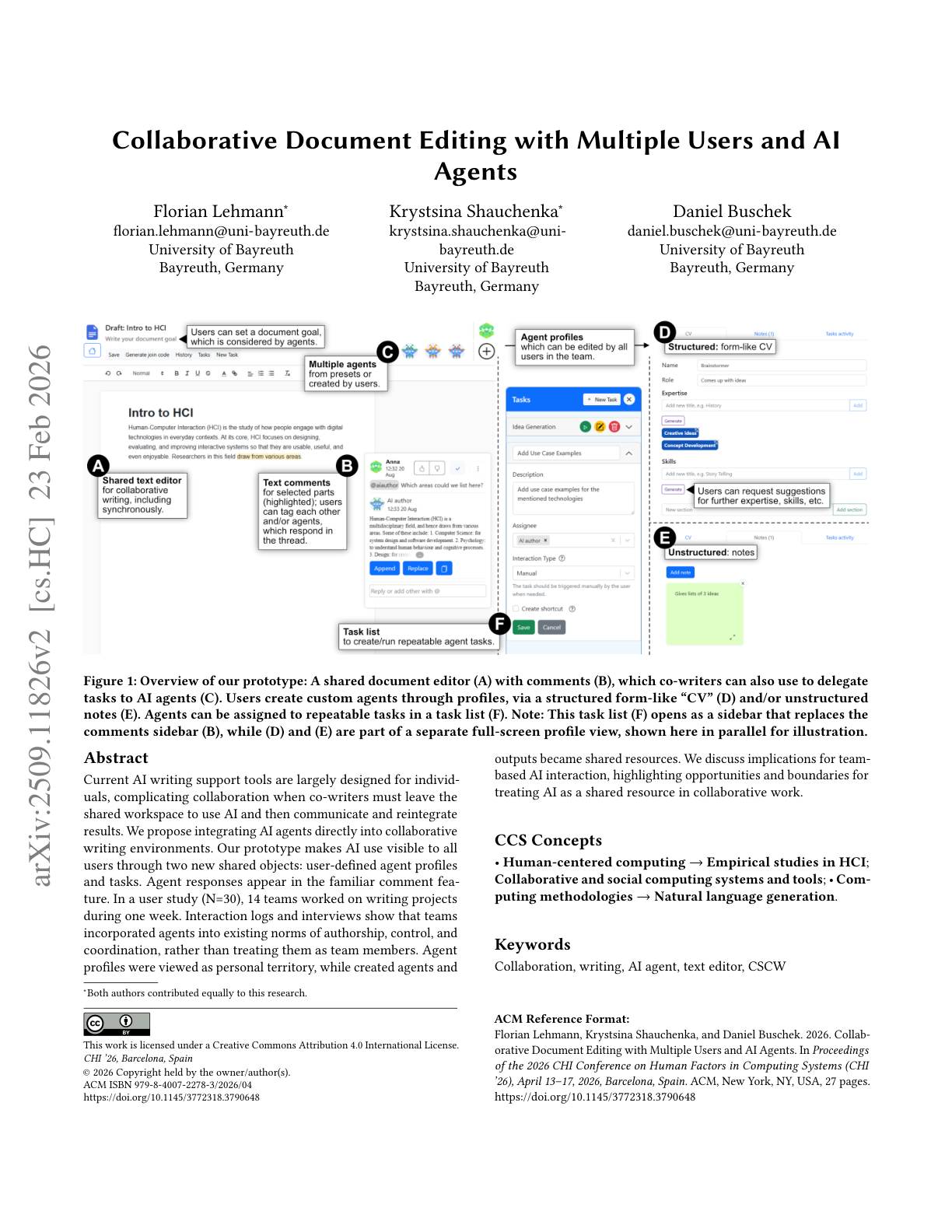 Collaborative Document Editing with AI Agents