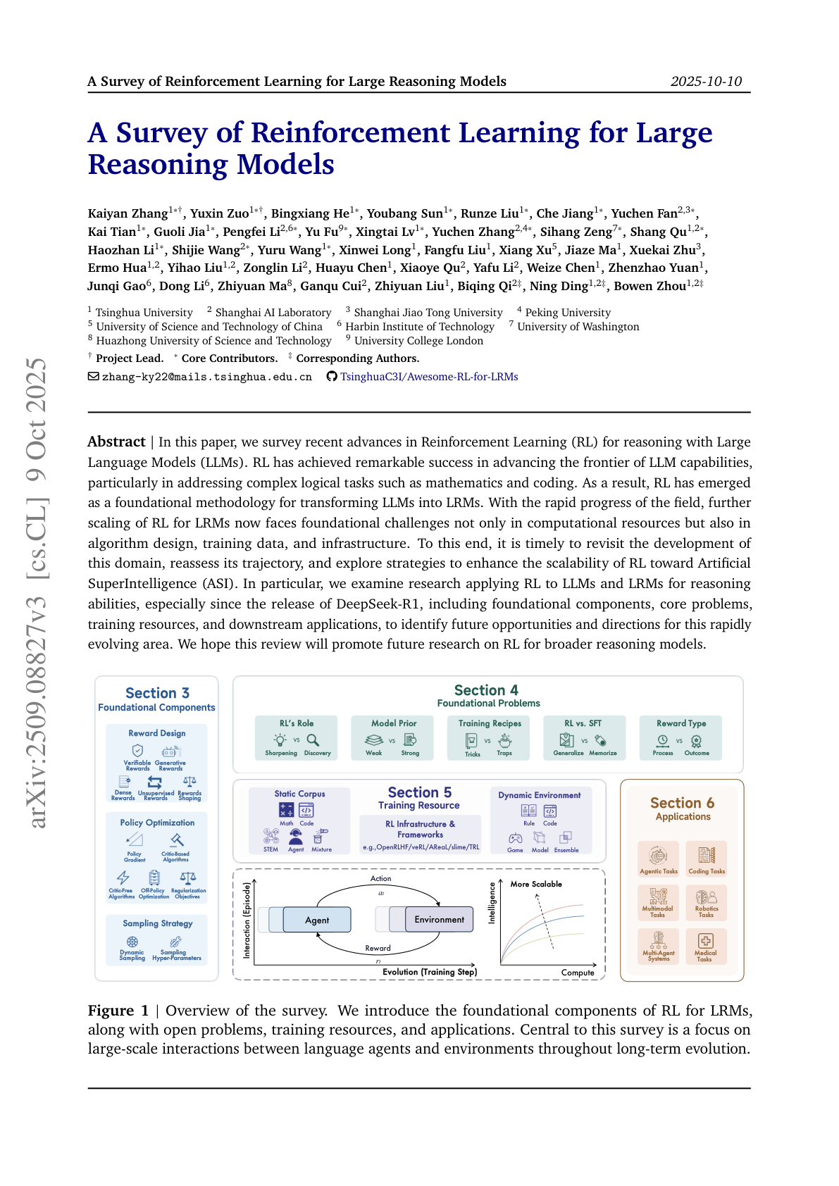 A Survey of RL for Large Reasoning Models