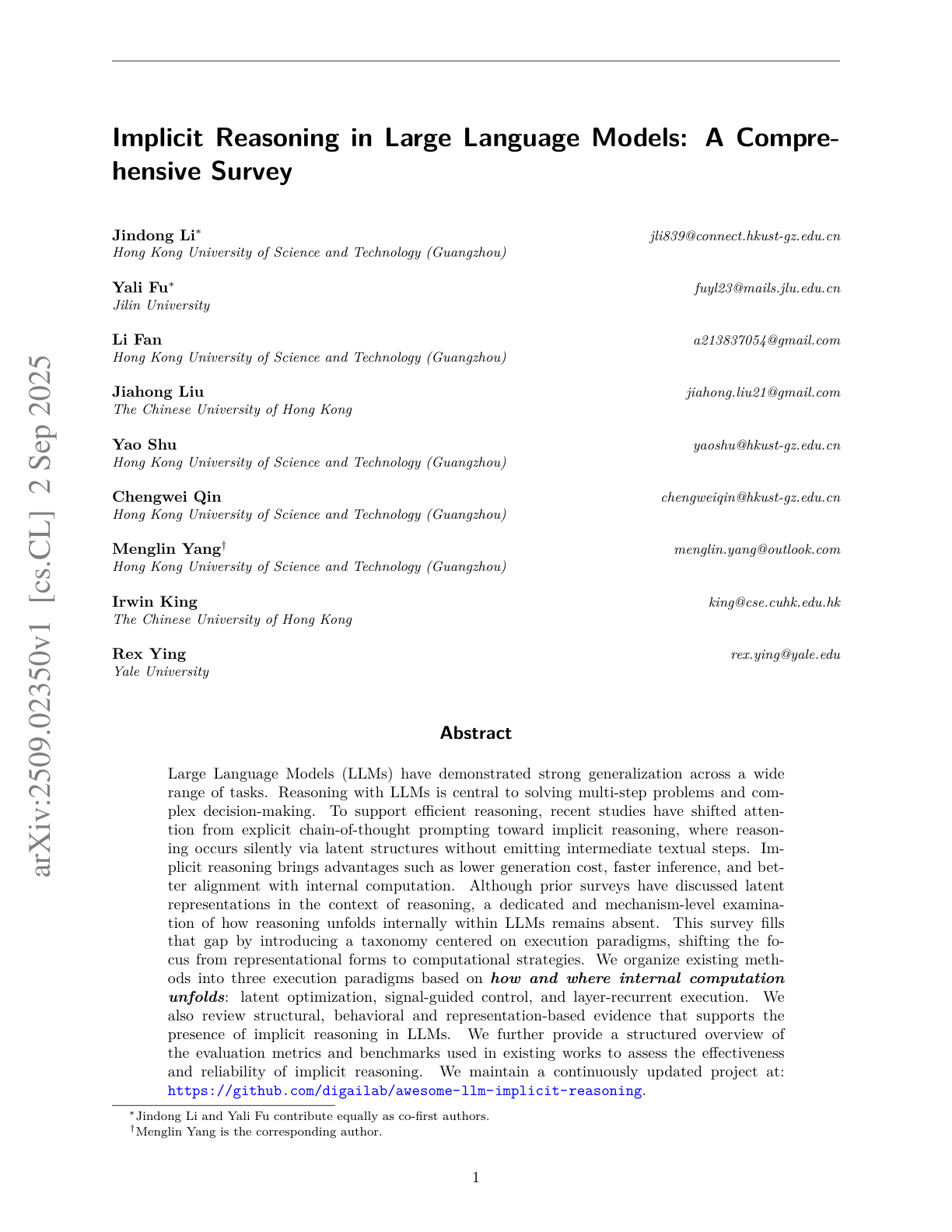 Implicit Reasoning in LLMs