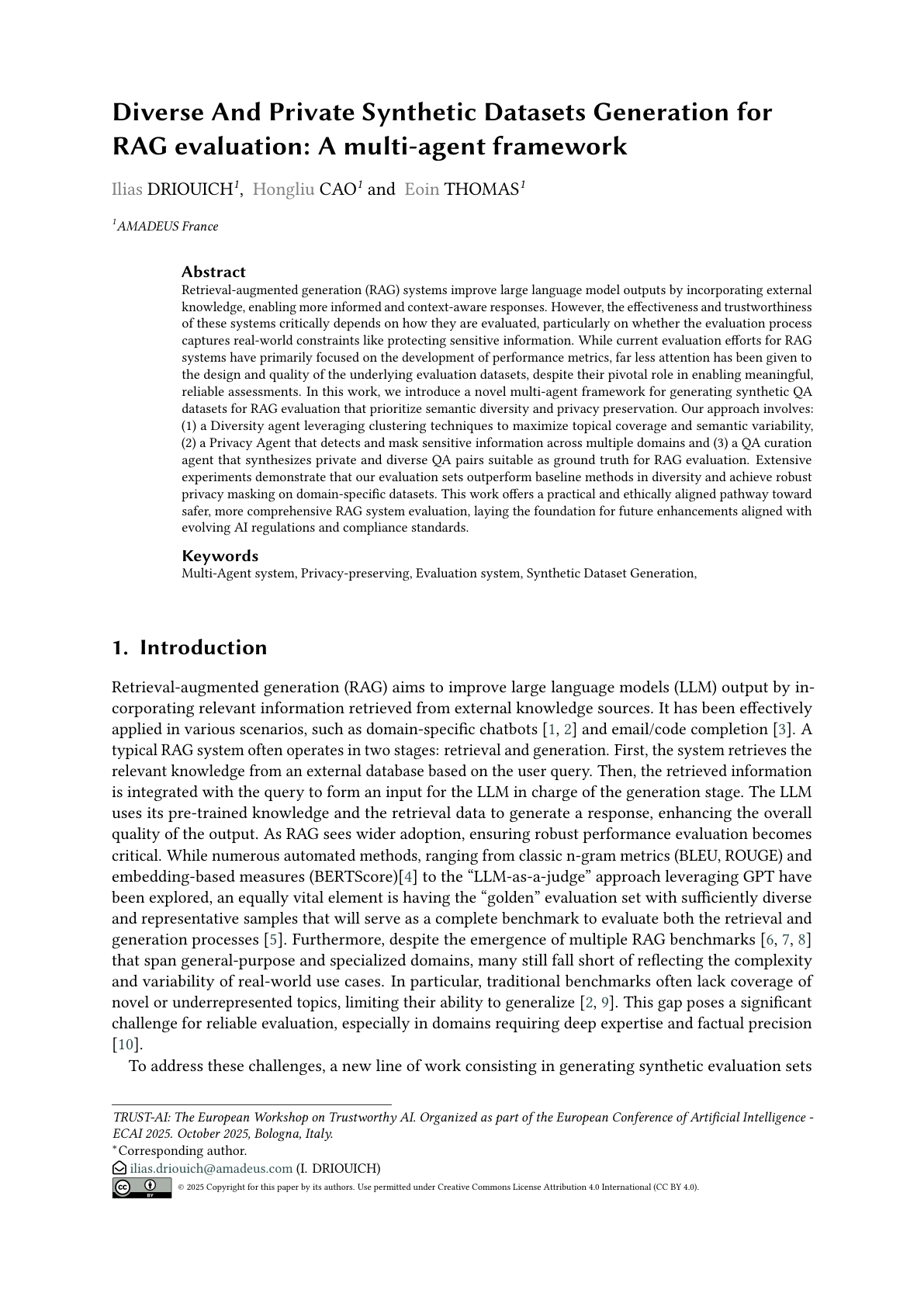Synthetic Dataset Generation for RAG Evaluation with Multi-Agent Systems