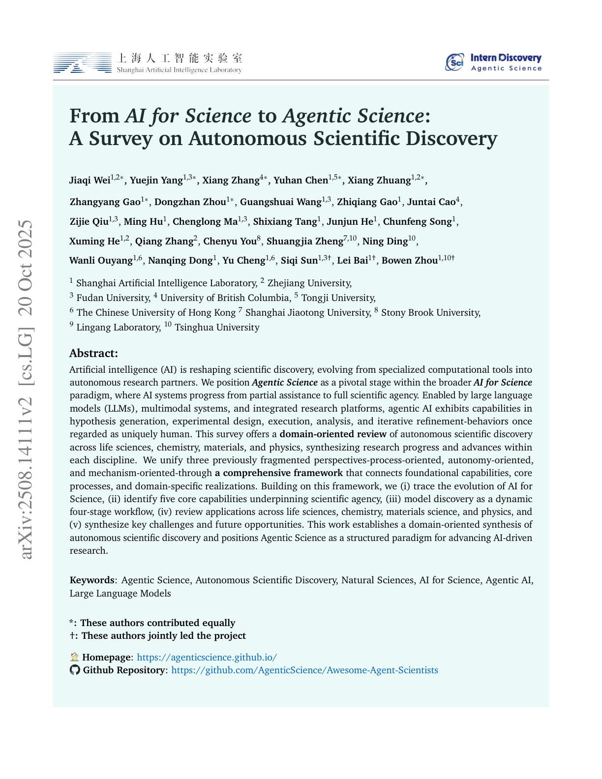 Agentic Science