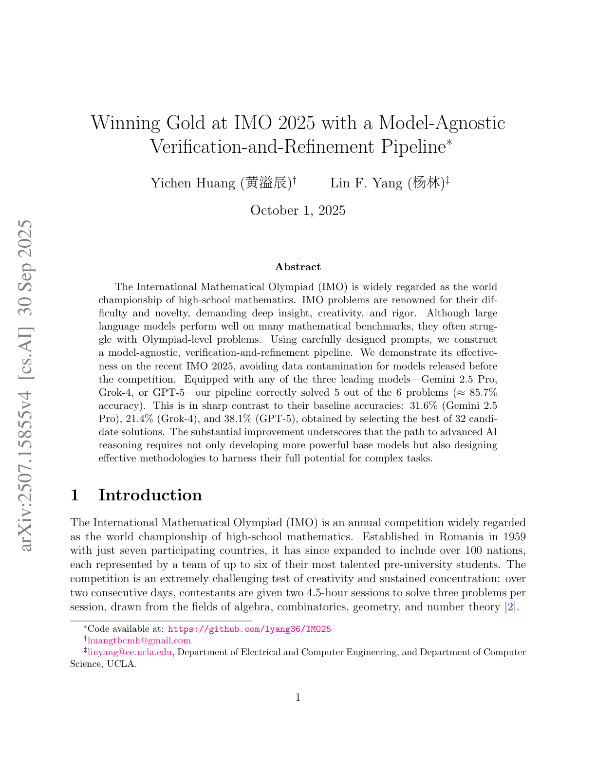 Gemini 2.5 Pro Capable of Winning Gold at IMO 2025
