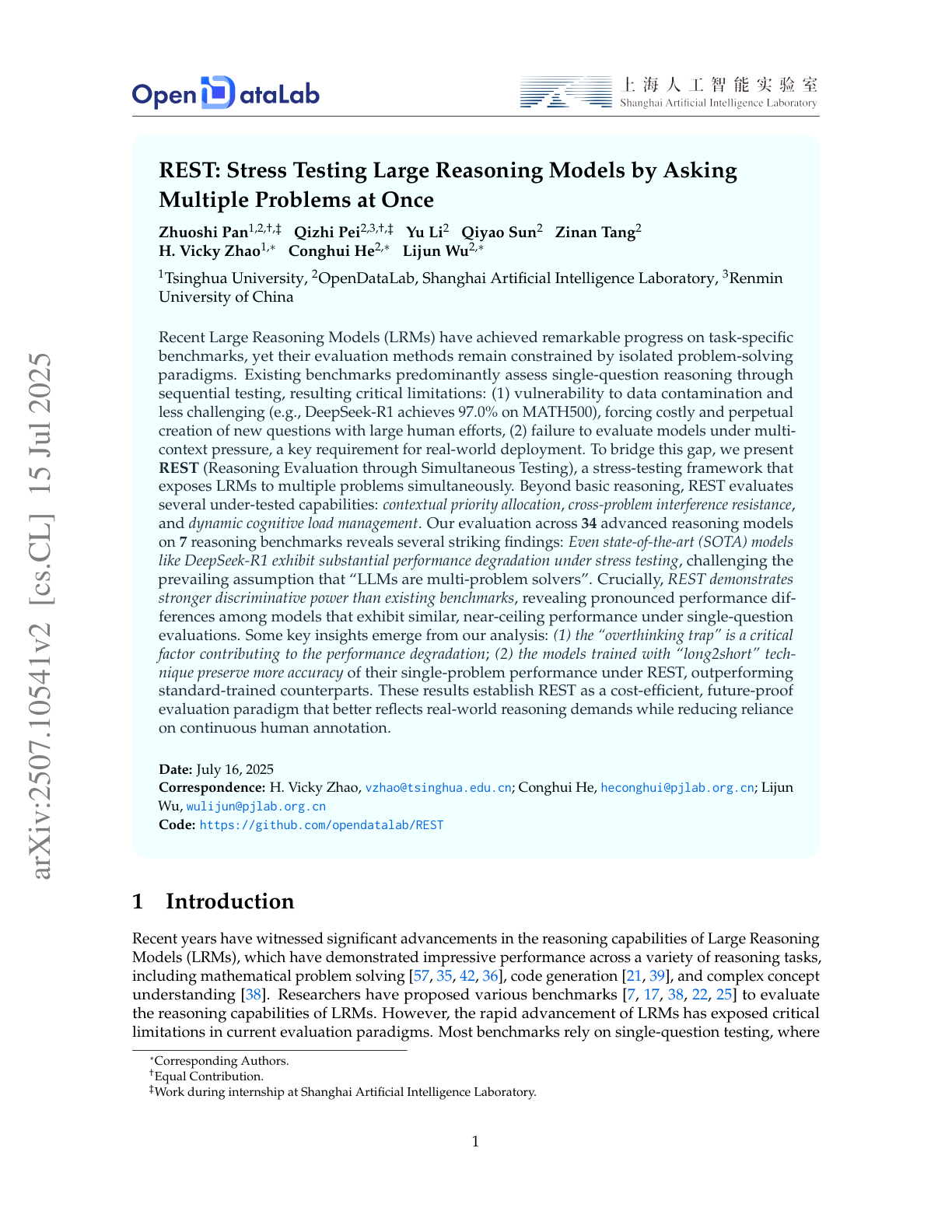Stress Testing Large Reasoning Models