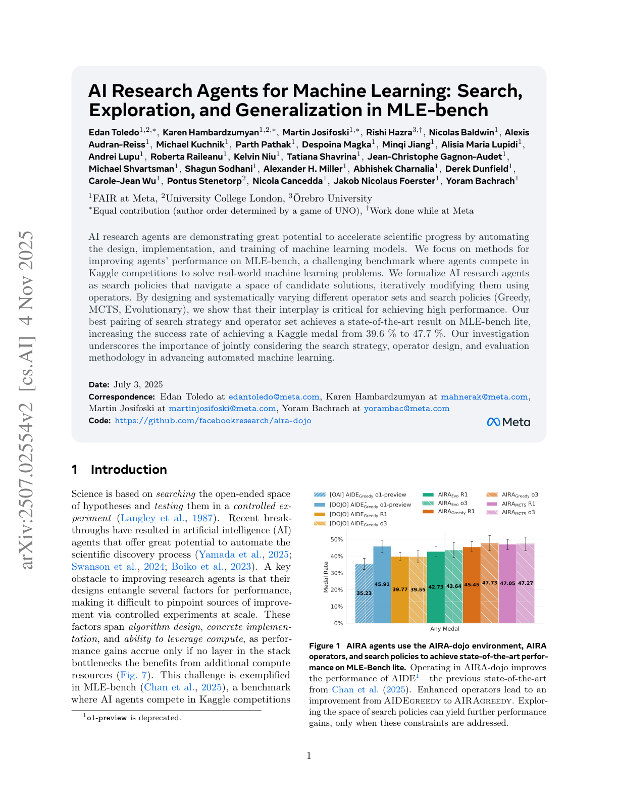 AI Research Agents for Machine Learning