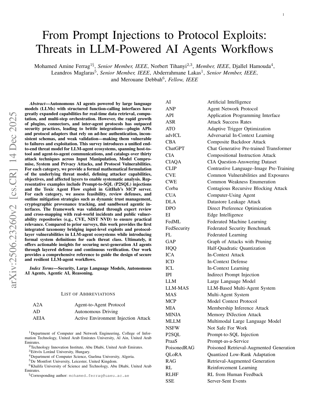 Threats in LLM-Powered AI Agents Workflows