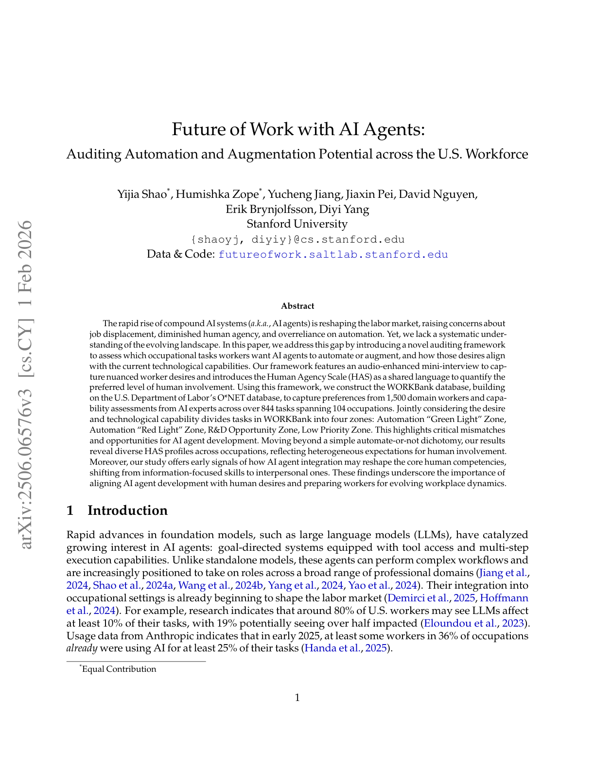 Future of Work with AI Agents