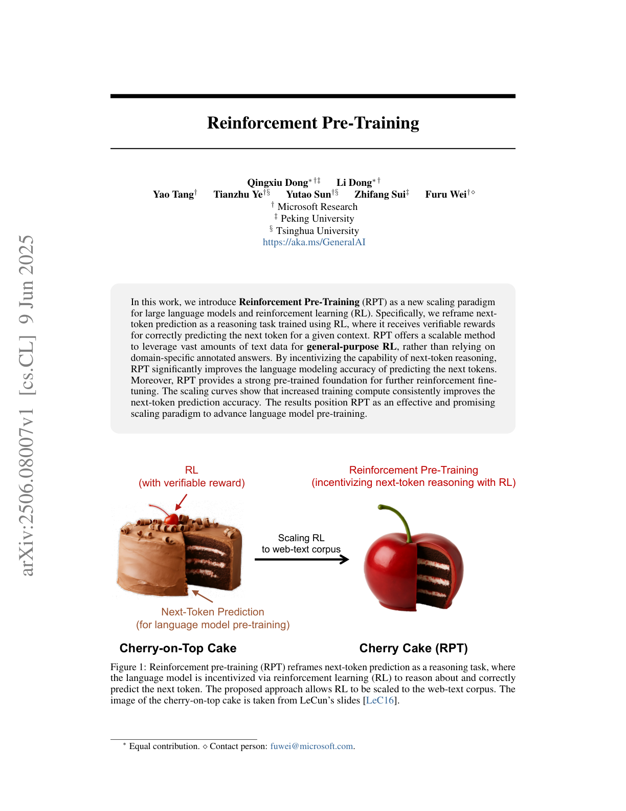 Reinforcement Pre-Training