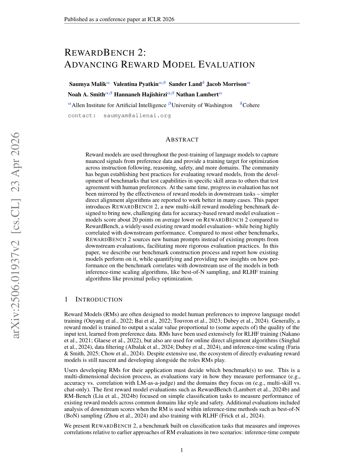 RewardBench 2