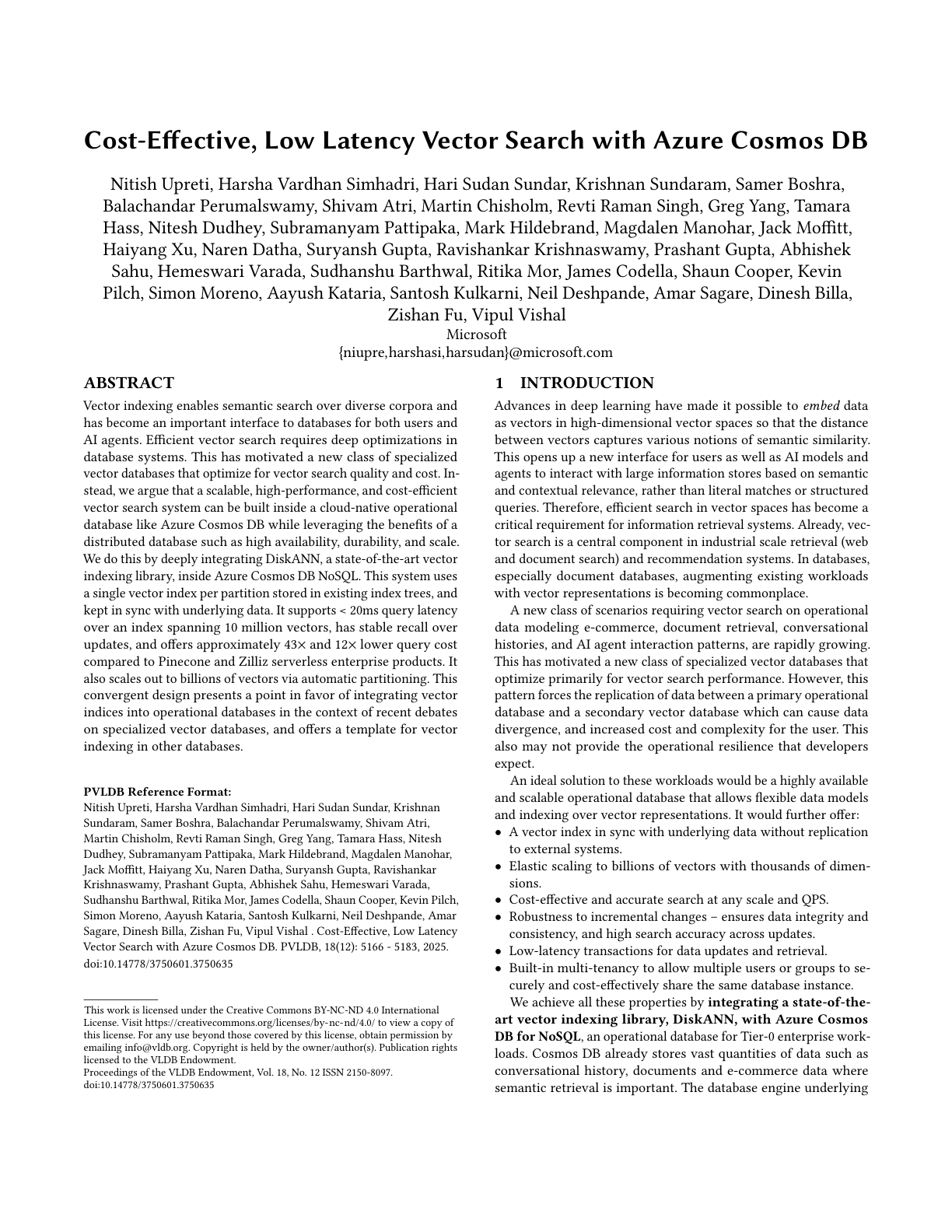 Cost-Efficient, Low-Latency Vector Search