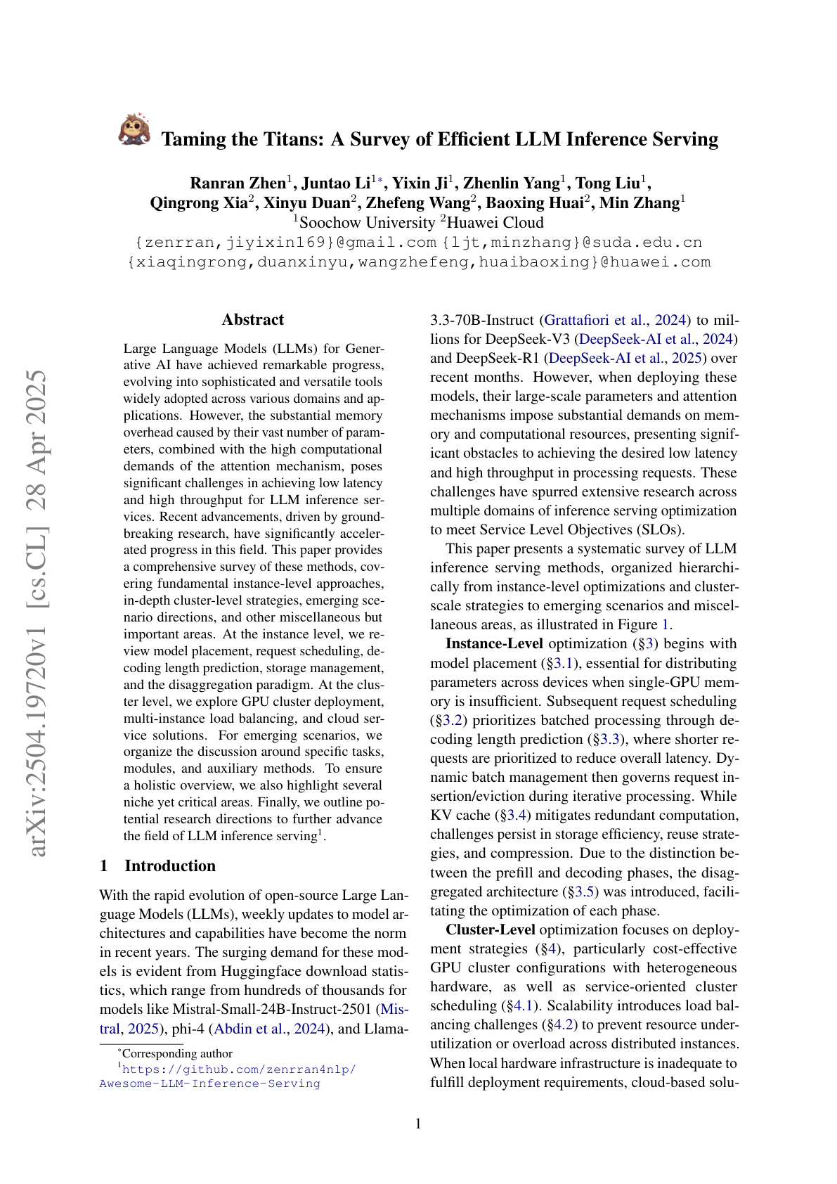 A Survey of Efficient LLM Inference Serving