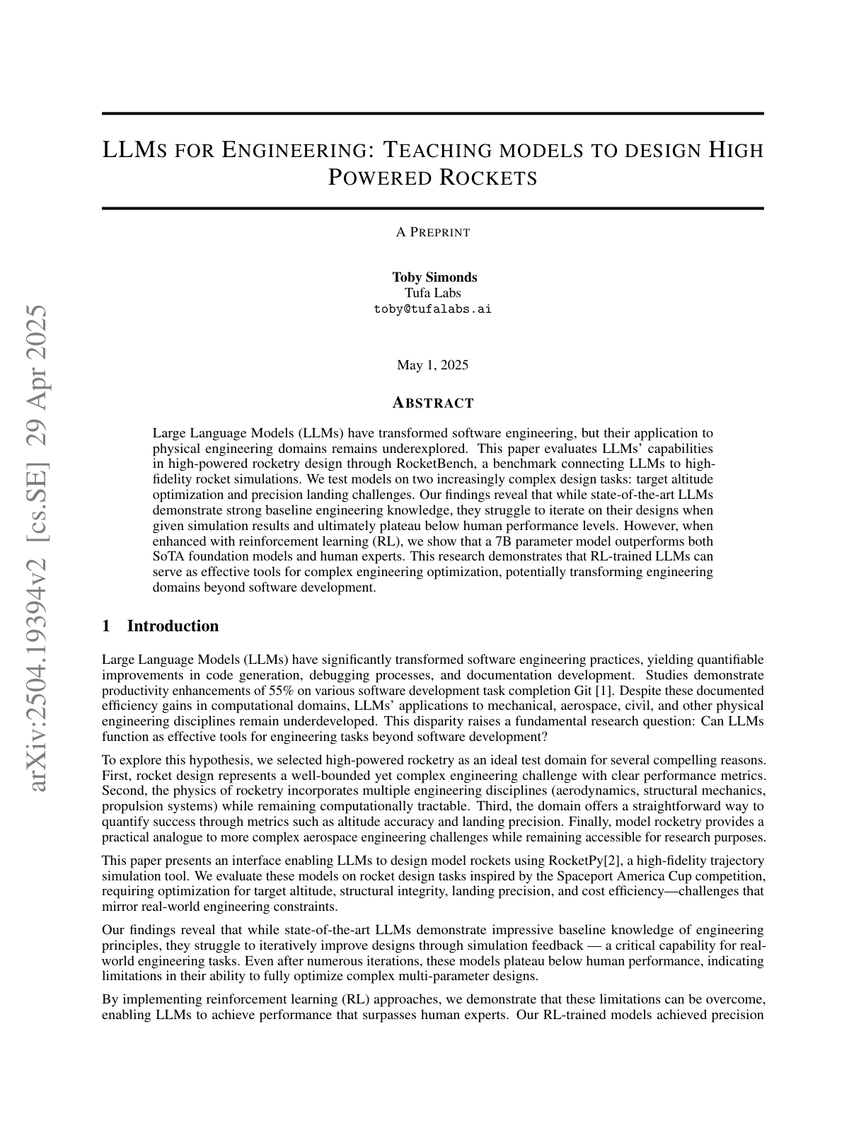 LLM for Engineering