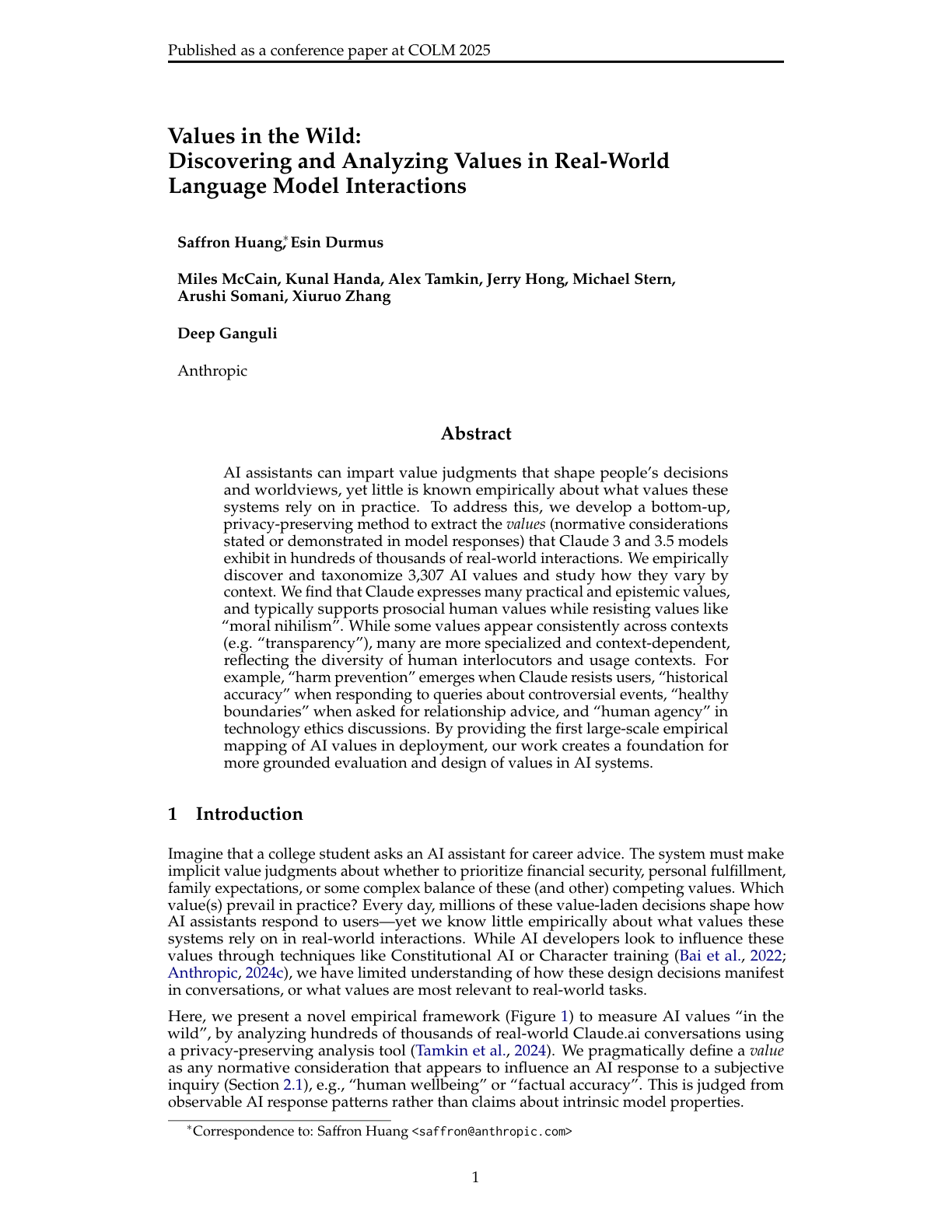 Discovering Values in Real-World Language Model Interactions