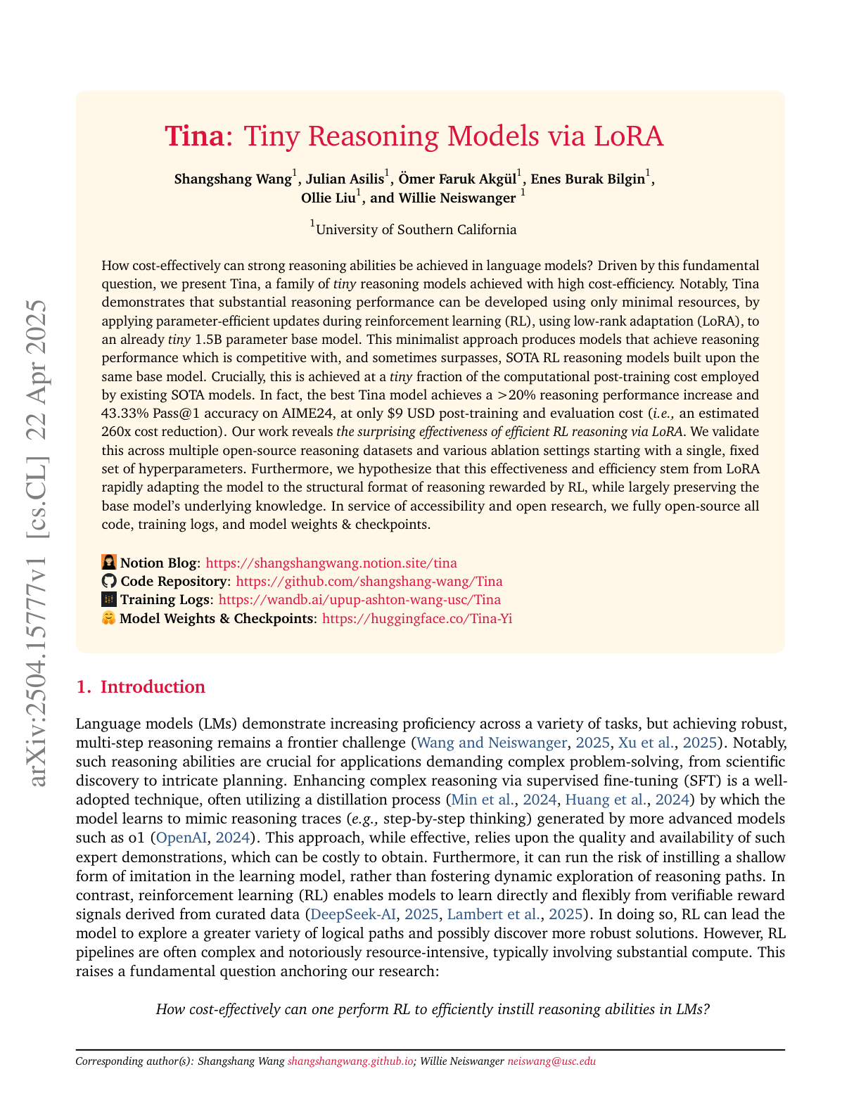 Tiny Reasoning Models