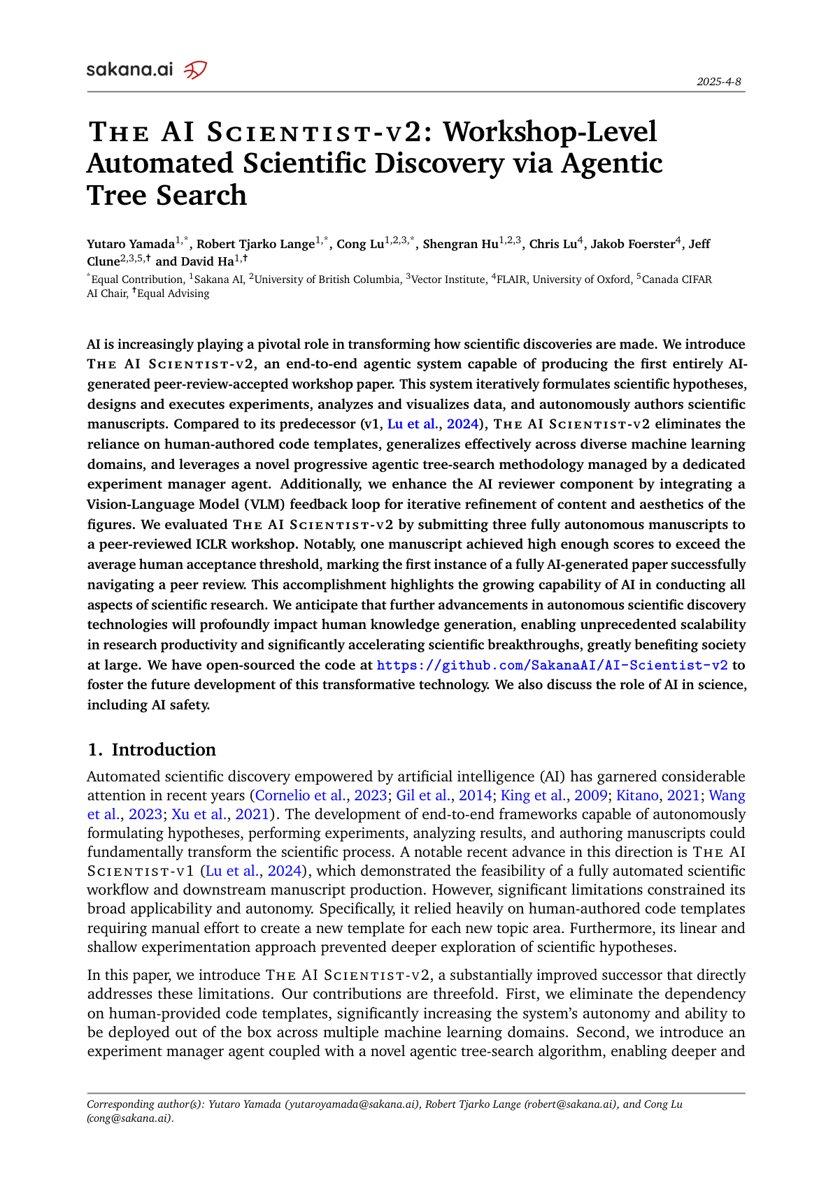 The AI Scientist V2