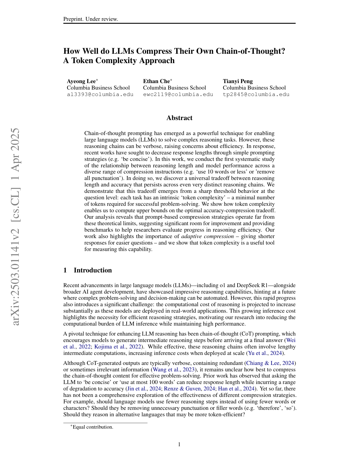 How Well do LLMs Compress Their Own Chain-of-Thought?