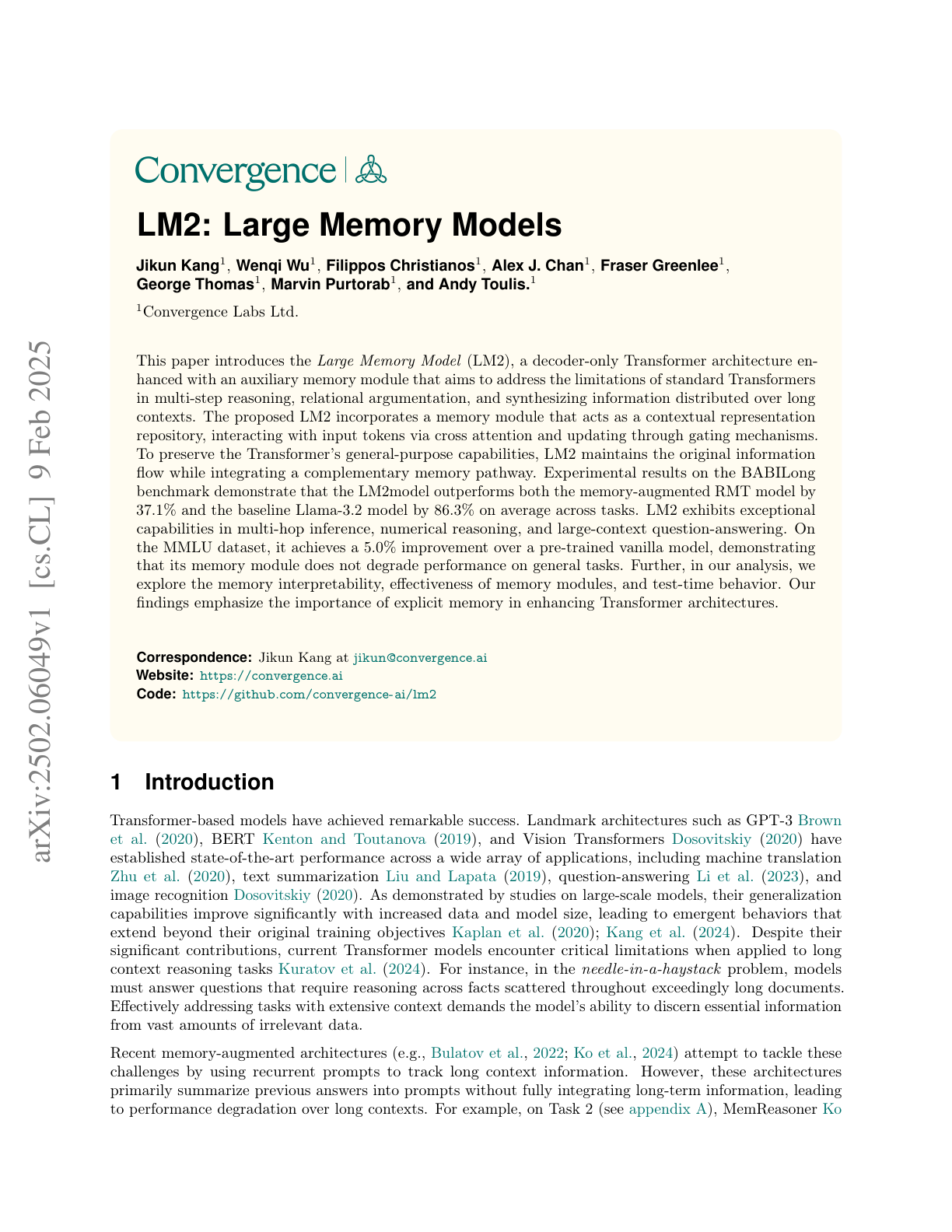 Large Memory Models