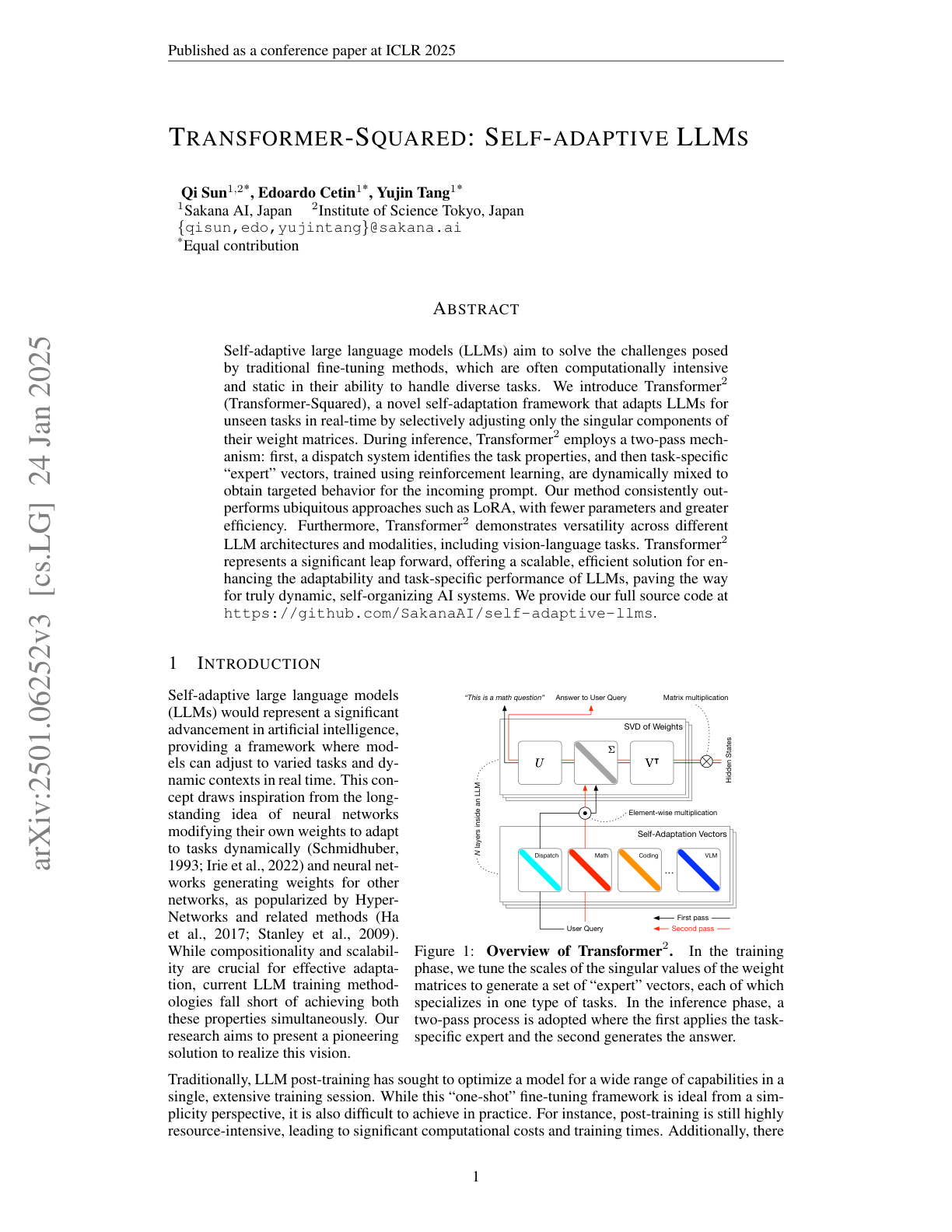 Self-Adaptive LLMs