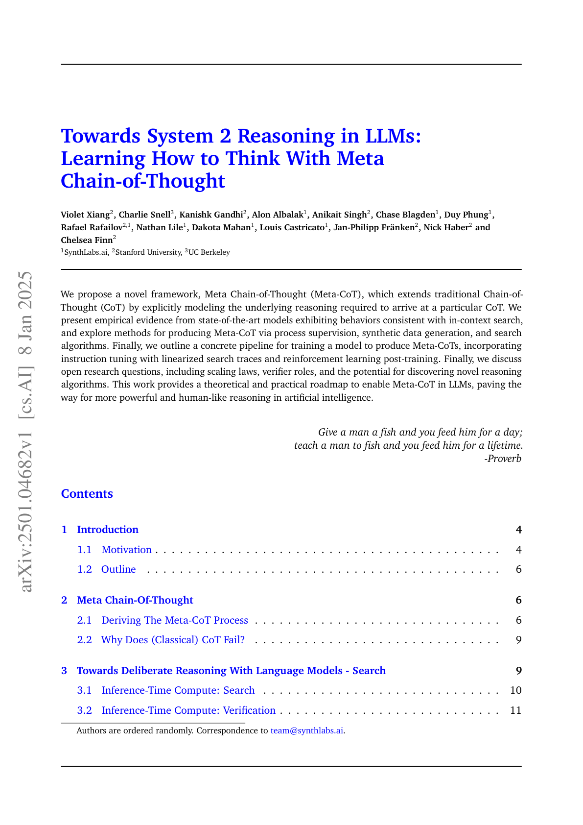 Towards System 2 Reasoning