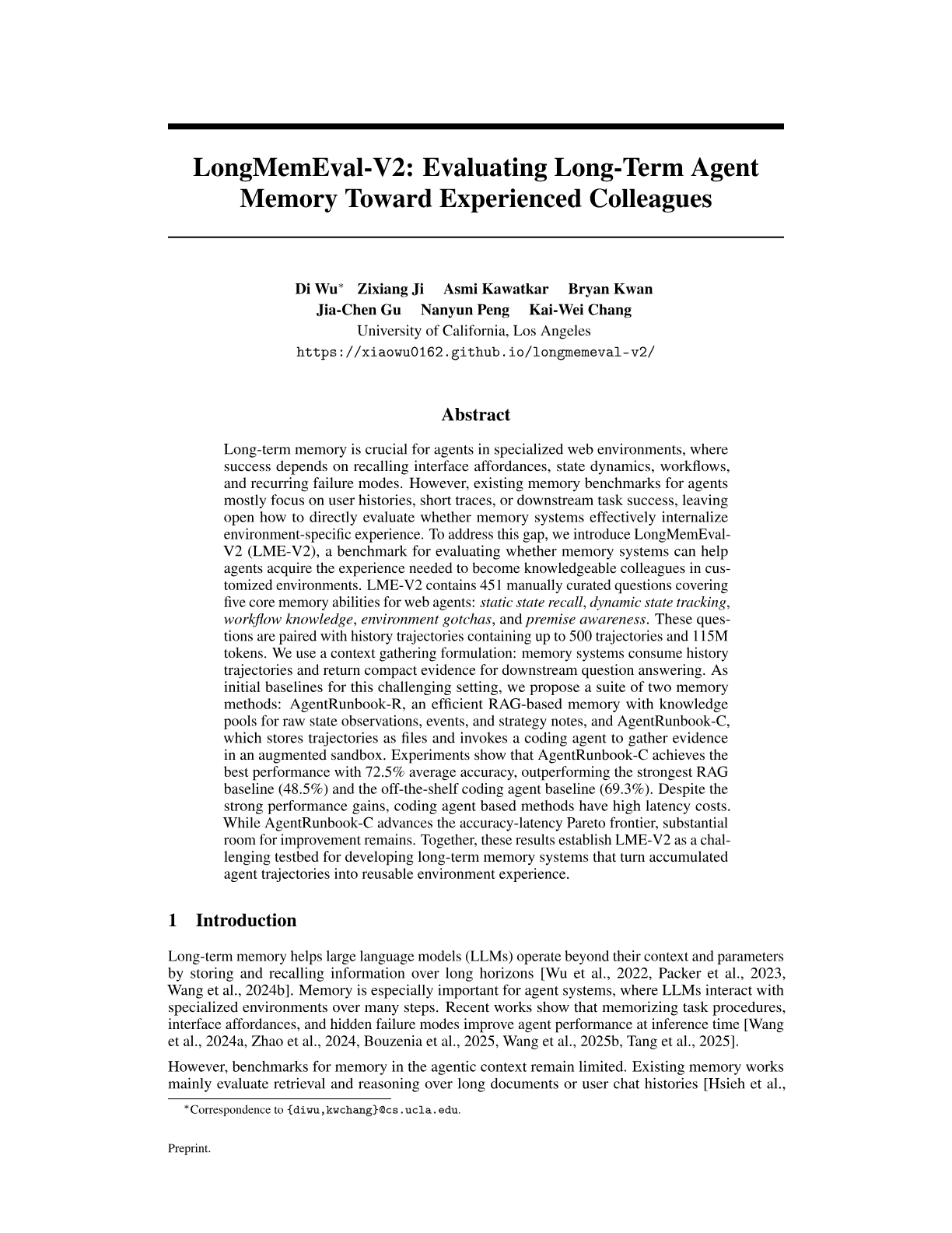 LongMemEval-V2: Evaluating Long-Term Agent Memory