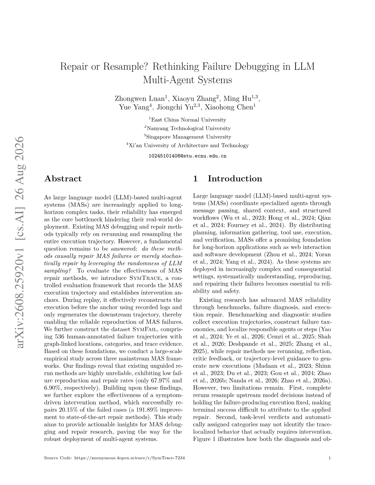 Repair or Resample? Rethinking Failure Debugging in LLM Multi-Agent Systems