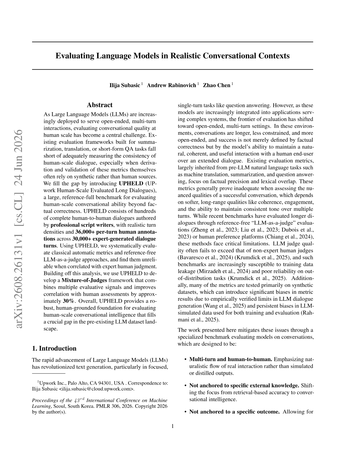 Evaluating Language Models in Realistic Conversational Contexts