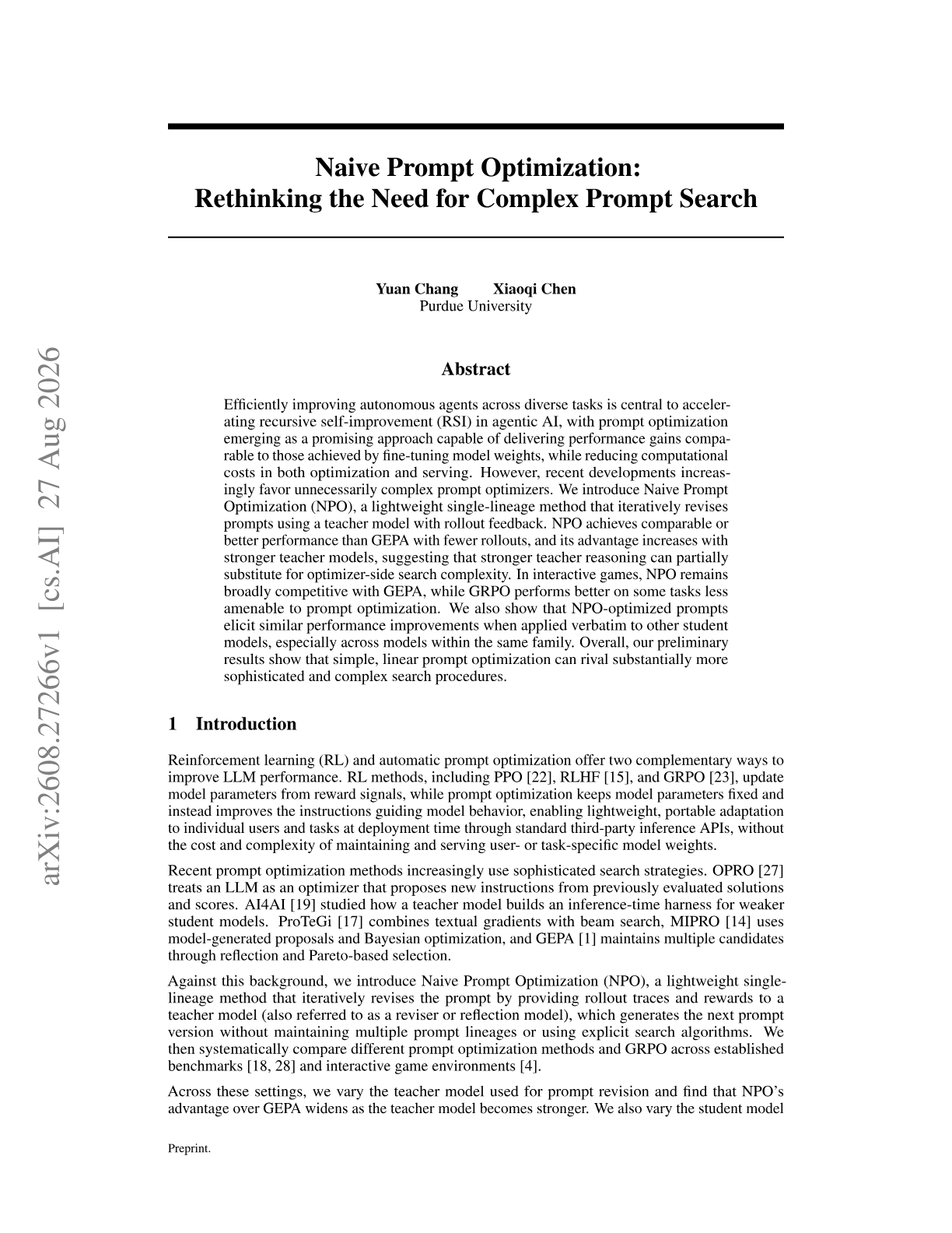 Naive Prompt Optimization: Rethinking the Need for Complex Prompt Search