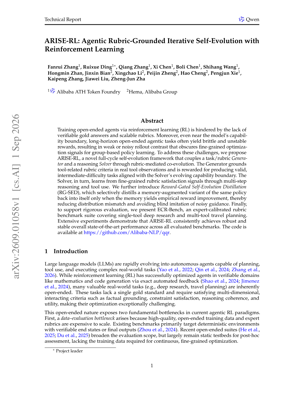 ARISE-RL: Agentic Rubric-Grounded Iterative Self-Evolution with Reinforcement Learning