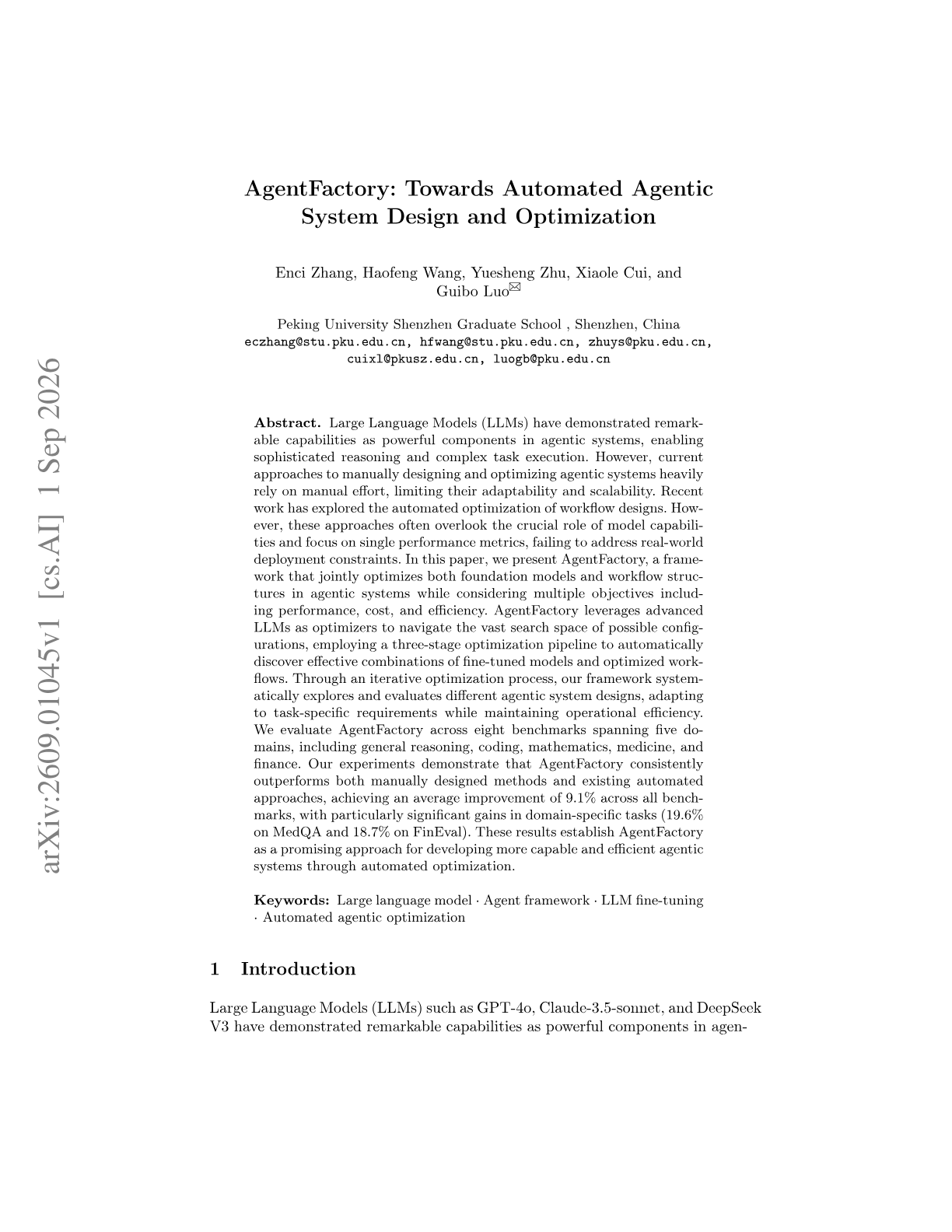 AgentFactory: Towards Automated Agentic System Design and Optimization