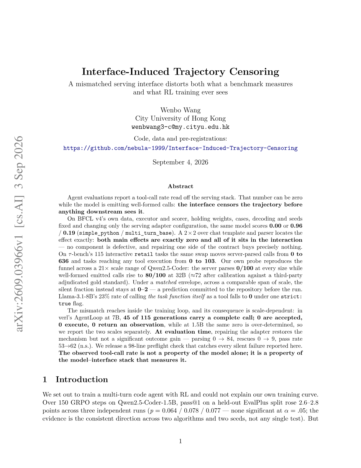 Interface-Induced Trajectory Censoring