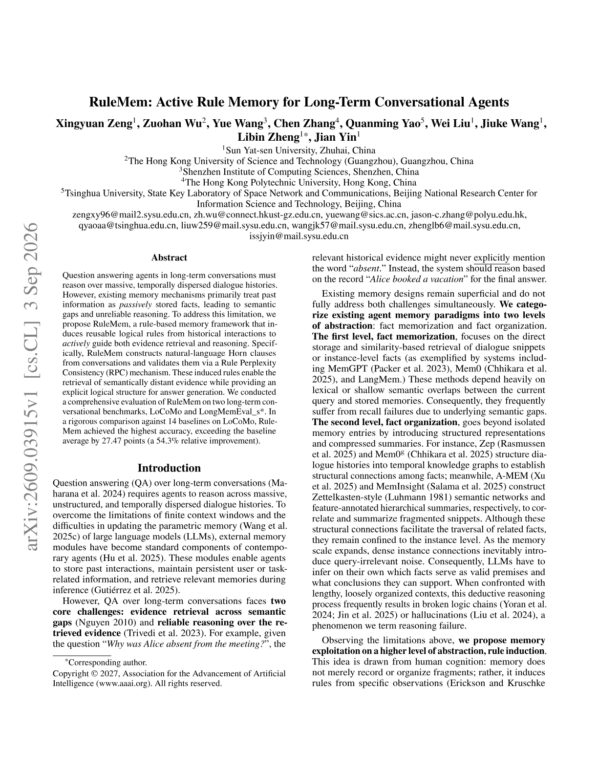 RuleMem: Active Rule Memory for Long-Term Conversational Agents