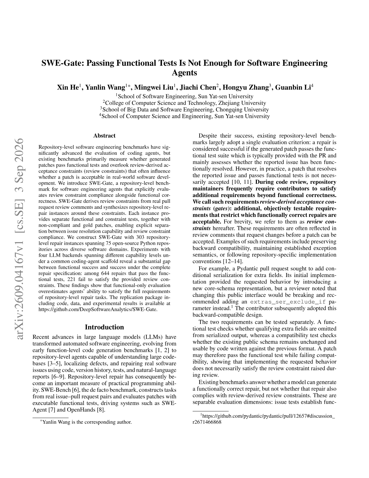 SWE-Gate: Passing Functional Tests Is Not Enough for Software Engineering Agents