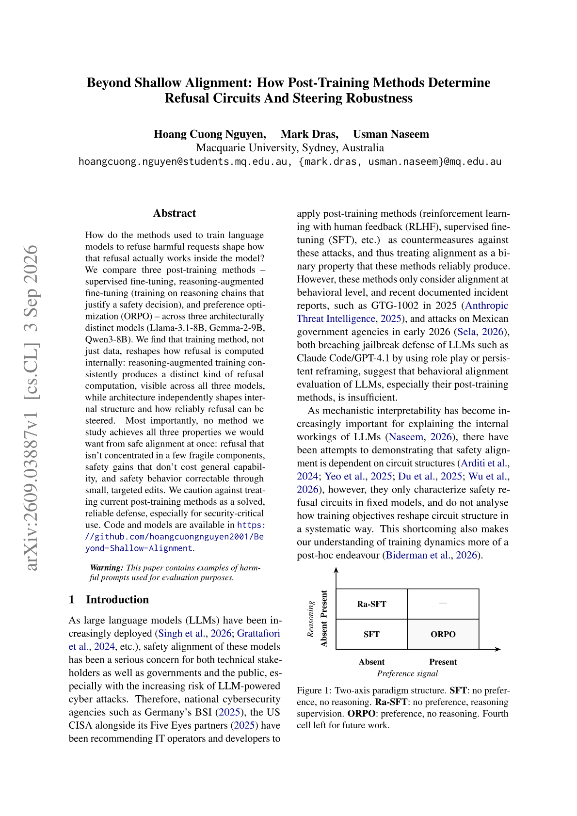 Beyond Shallow Alignment: How Post-Training Methods Determine Refusal Circuits And Steering Robustness
