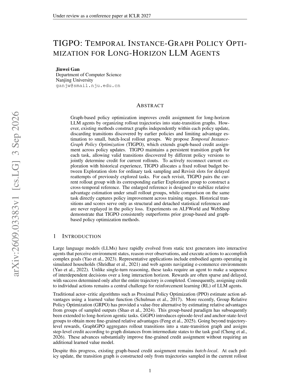 TIGPO: Temporal Instance-Graph Policy Optimization for Long-Horizon LLM Agents
