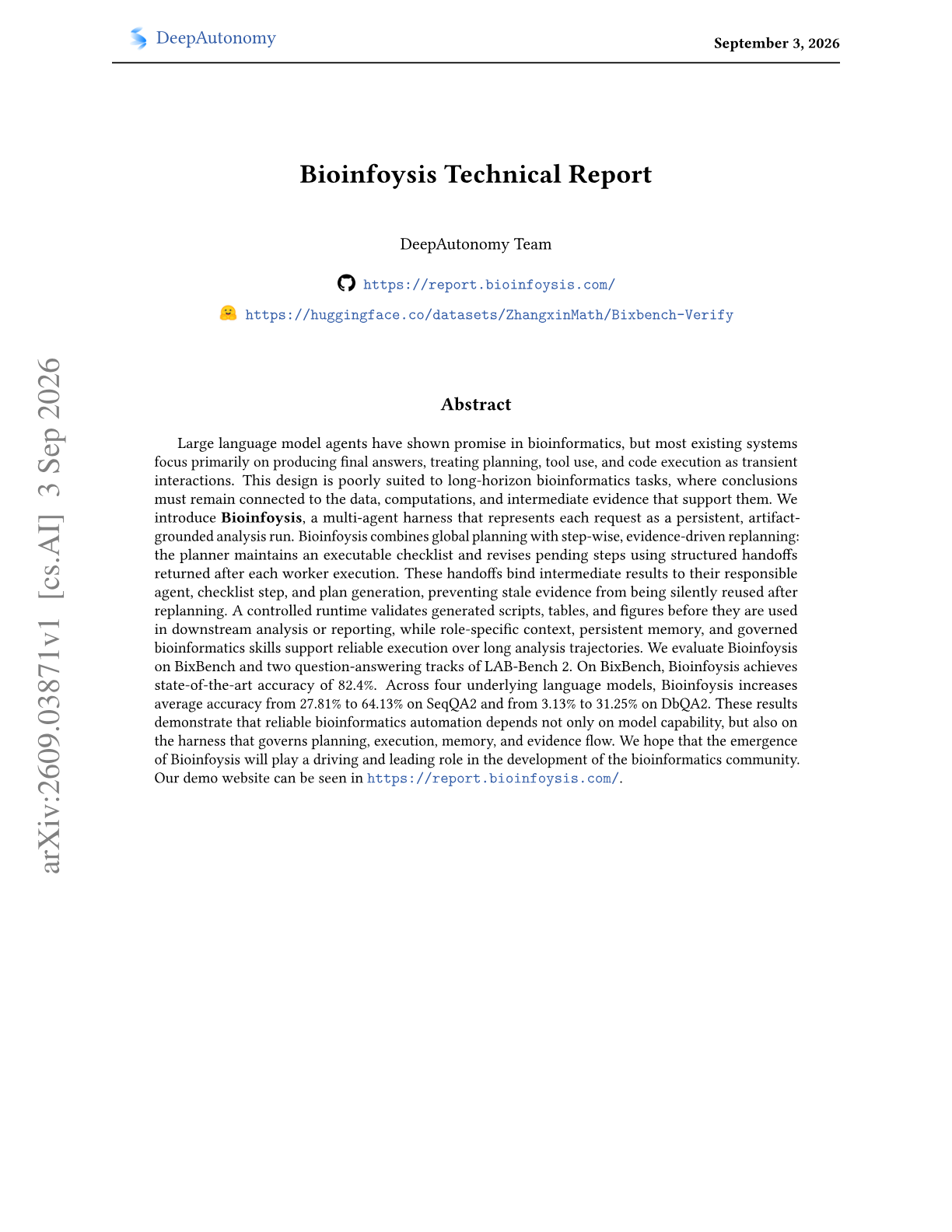 Bioinfoysis Technical Report