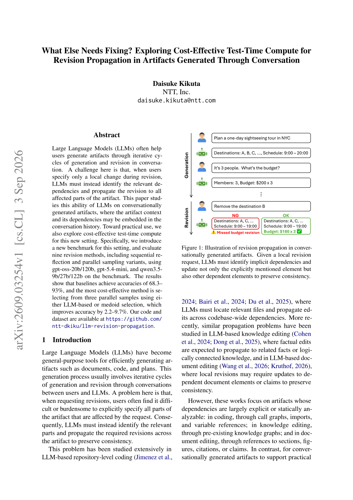 What Else Needs Fixing? Exploring Cost-Effective Test-Time Compute for Revision Propagation in Artifacts Generated Through Conversation