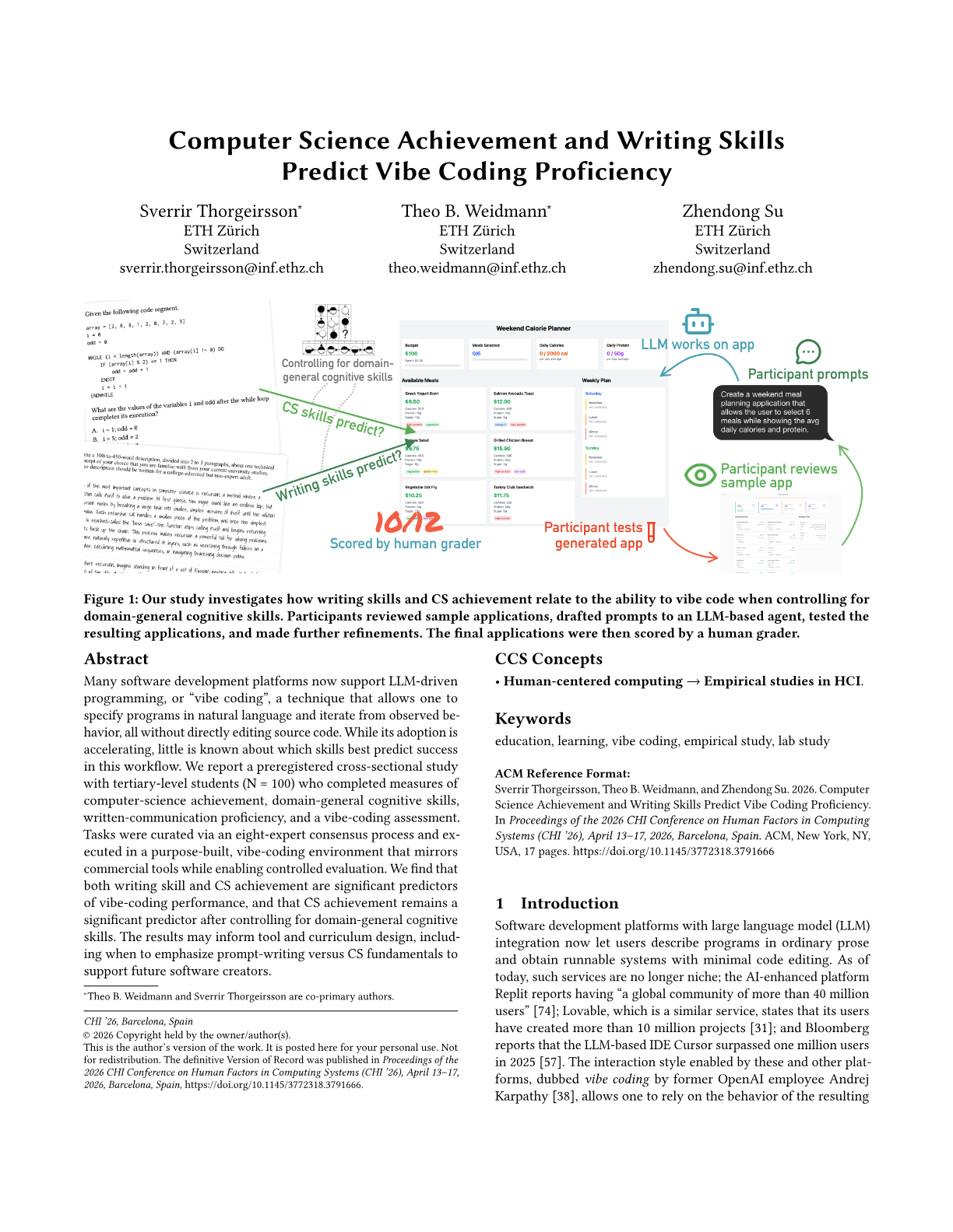 Computer Science Achievement and Writing Skills Predict Vibe Coding Proficiency