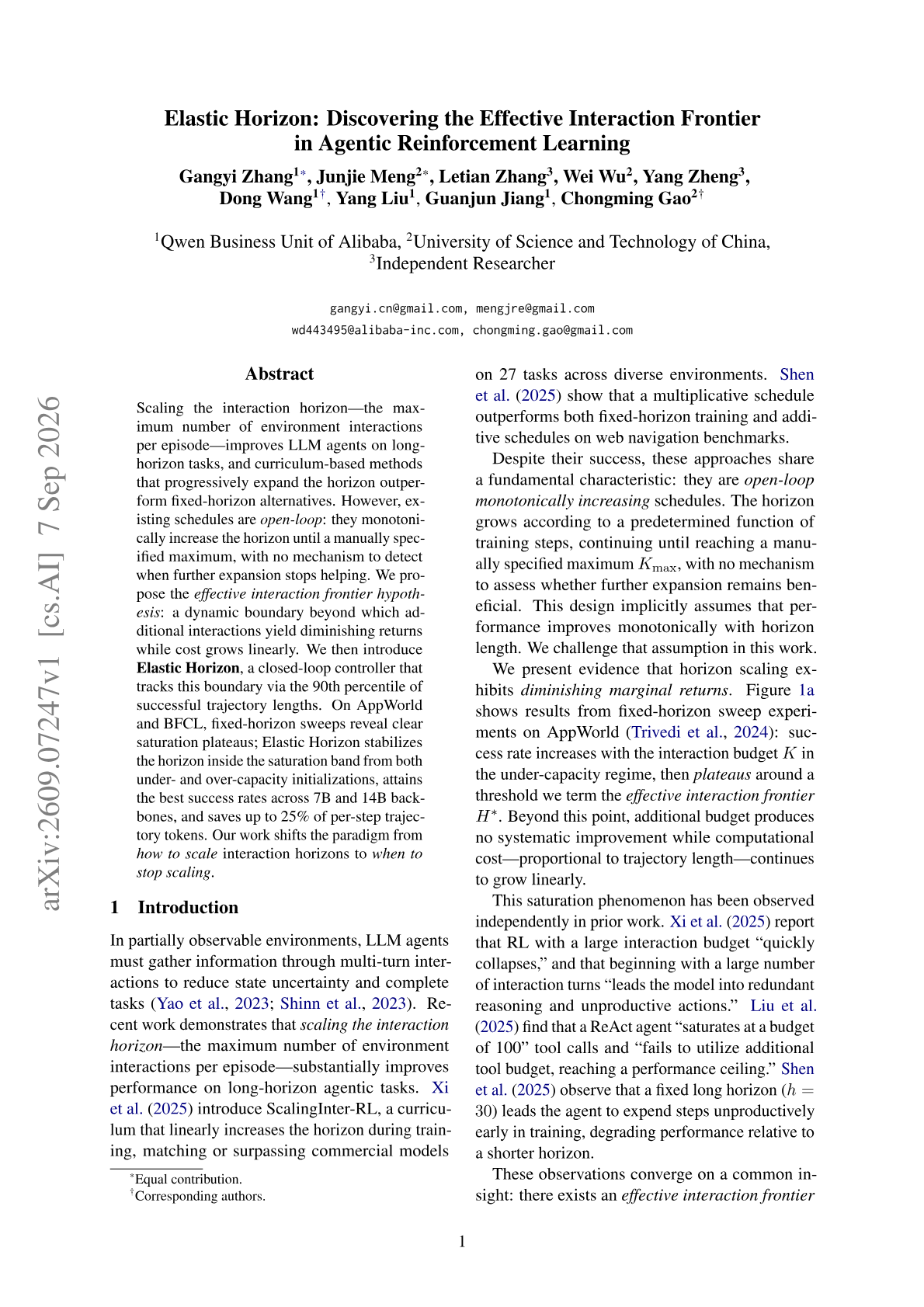 Elastic Horizon: Discovering the Effective Interaction Frontier in Agentic Reinforcement Learning