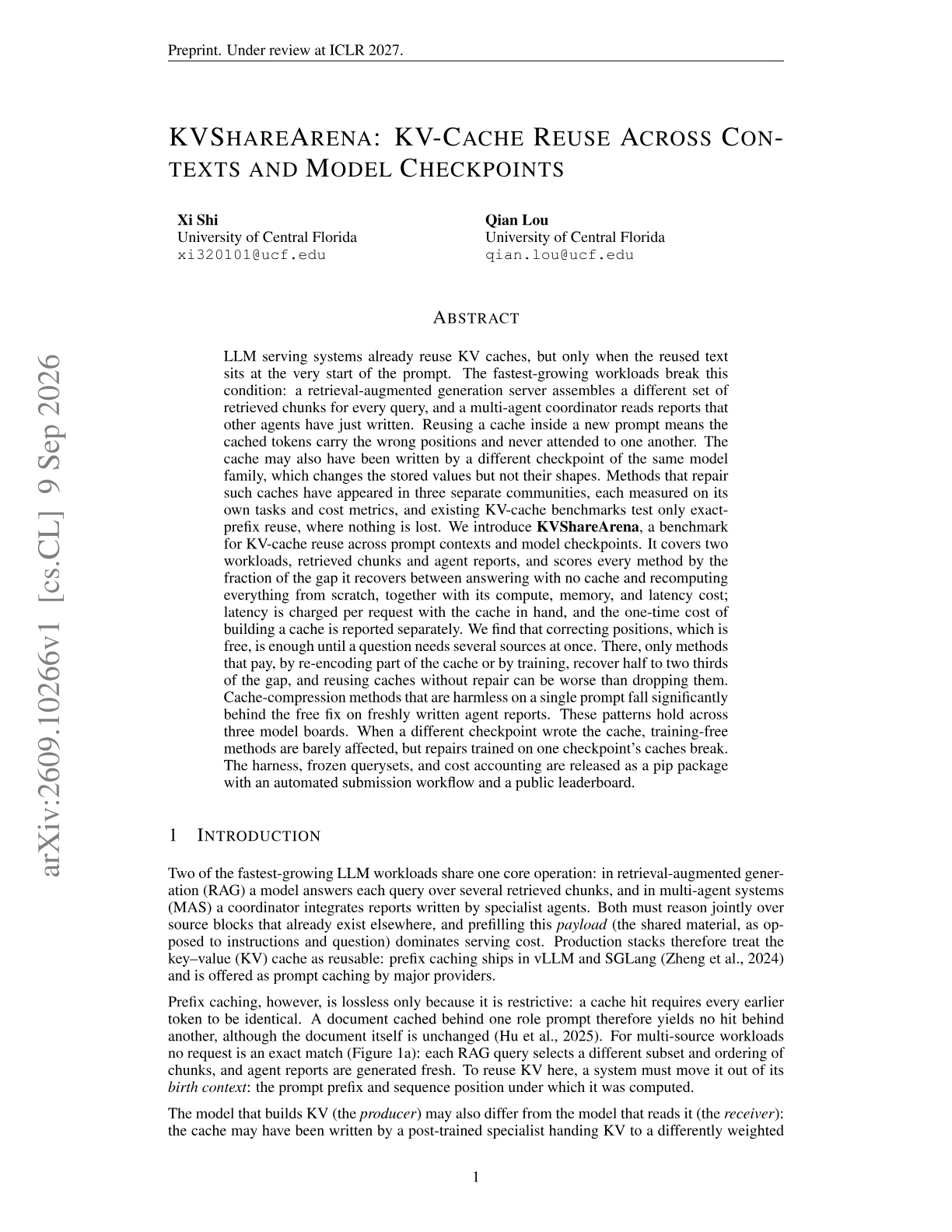 KVShareArena: KV-Cache Reuse Across Contexts and Model Checkpoints